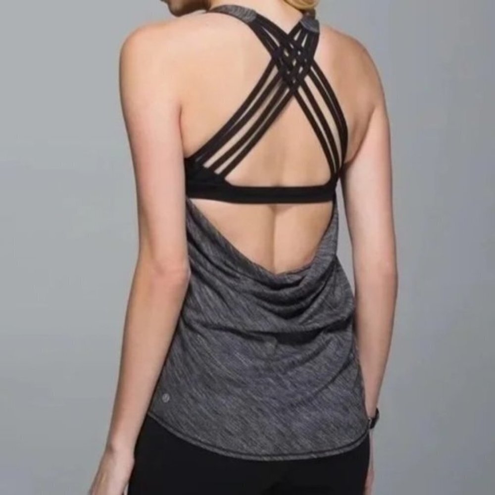 Lululemon Yoga Flow Open Back Tank with Build in Sports Bra Size 4